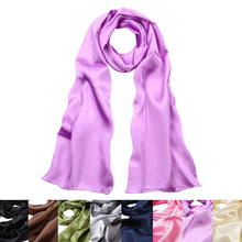 Load image into Gallery viewer, Elegant Silk Feel Solid Color Satin Oblong Scarf Wrap