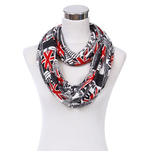 Load image into Gallery viewer, Premium Union Jack UK British Flag Print Infinity Loop Circle Scarf