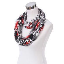 Load image into Gallery viewer, Premium Union Jack UK British Flag Print Infinity Loop Circle Scarf