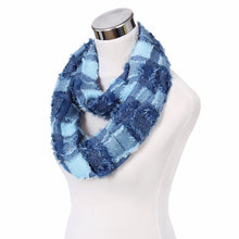Load image into Gallery viewer, Premium Plaid Stitched Jean Infinity Loop Circle Scarf - Diff Colors