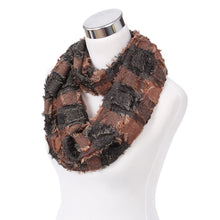 Load image into Gallery viewer, Premium Plaid Stitched Jean Infinity Loop Circle Scarf - Diff Colors