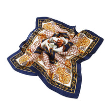 Load image into Gallery viewer, Premium 100% Pure Silk Horse & Chains Small Square Scarf 21" - Diff Colors Avail