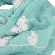 Load image into Gallery viewer, Premium Elegant Lace Floral Embroidered Scarf Wrap