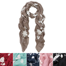 Load image into Gallery viewer, Premium Elegant Lace Floral Embroidered Scarf Wrap