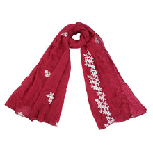 Load image into Gallery viewer, Premium Elegant Lace Cherry Blossom Floral Embroidered Scarf Wrap - Diff Colors