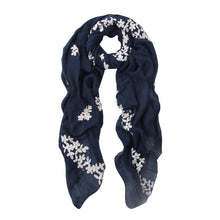 Load image into Gallery viewer, Premium Elegant Lace Cherry Blossom Floral Embroidered Scarf Wrap - Diff Colors