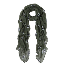 Load image into Gallery viewer, Large Unique Evil Eye Design Scarf Wrap Shawl Stole