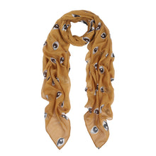 Load image into Gallery viewer, Large Unique Evil Eye Design Scarf Wrap Shawl Stole