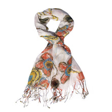 Load image into Gallery viewer, Elegant Flower Print Fringe Scarf