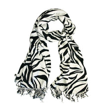 Load image into Gallery viewer, TrendsBlue Elegant Zebra Animal Print Fringe Scarf - Diff Colors Avail