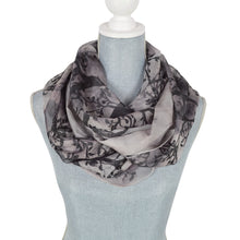 Load image into Gallery viewer, Elegant Chiffon Tree Leaves Infinity Loop Circle Fashion Scarf