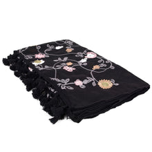 Load image into Gallery viewer, Premium Embroidered Floral Dainty Tassel Hem Scarf Wrap Shawl