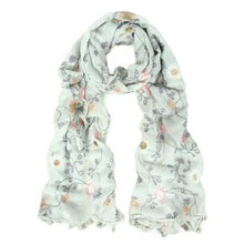 Load image into Gallery viewer, Premium Embroidered Floral Dainty Tassel Hem Scarf Wrap Shawl