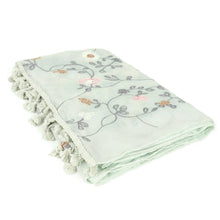 Load image into Gallery viewer, Premium Embroidered Floral Dainty Tassel Hem Scarf Wrap Shawl