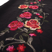 Load image into Gallery viewer, Premium Embroidered Floral Rose Patterned Border Scarf Wrap Shawl