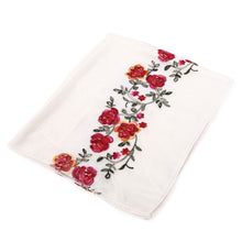 Load image into Gallery viewer, Premium Embroidered Floral Rose Patterned Border Scarf Wrap Shawl
