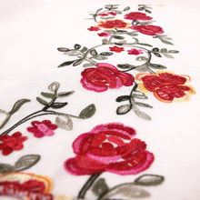 Load image into Gallery viewer, Premium Embroidered Floral Rose Patterned Border Scarf Wrap Shawl