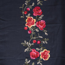 Load image into Gallery viewer, Premium Embroidered Floral Rose Patterned Border Scarf Wrap Shawl