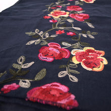 Load image into Gallery viewer, Premium Embroidered Floral Rose Patterned Border Scarf Wrap Shawl