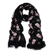 Load image into Gallery viewer, Holiday Christmas Snowman Snowflake Print Winter 3D Patterned Scarf Wrap