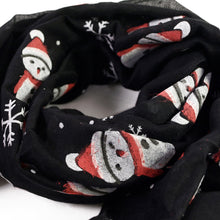 Load image into Gallery viewer, Holiday Christmas Snowman Snowflake Print Winter 3D Patterned Scarf Wrap