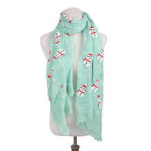 Load image into Gallery viewer, Holiday Christmas Snowman Snowflake Print Winter 3D Patterned Scarf Wrap