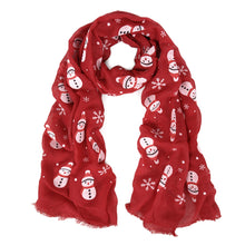 Load image into Gallery viewer, Holiday Christmas Snowman Snowflake Print Winter 3D Patterned Scarf Wrap