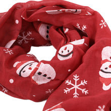Load image into Gallery viewer, Holiday Christmas Snowman Snowflake Print Winter 3D Patterned Scarf Wrap