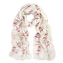 Load image into Gallery viewer, Holiday Christmas Snowman Snowflake Print Winter 3D Patterned Scarf Wrap
