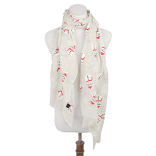Load image into Gallery viewer, Holiday Christmas Snowman Snowflake Print Winter 3D Patterned Scarf Wrap