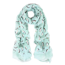 Load image into Gallery viewer, Adorable Penguin Animal Print Fun Pattern Trendy Frayed End Fashion Scarf Wrap