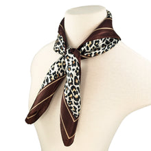 Load image into Gallery viewer, Elegant Silk Feel Leopard Animal Print Square Scarf 24" - Different Colors Available