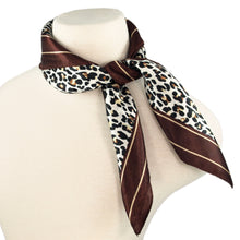 Load image into Gallery viewer, Elegant Silk Feel Leopard Animal Print Square Scarf 24" - Different Colors Available