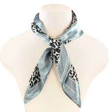 Load image into Gallery viewer, Elegant Silk Feel Leopard Animal Print Square Scarf 24" - Different Colors Available