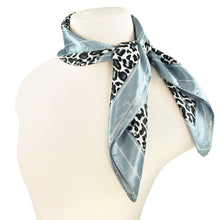 Load image into Gallery viewer, Elegant Silk Feel Leopard Animal Print Square Scarf 24" - Different Colors Available