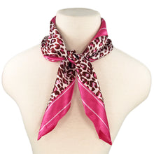 Load image into Gallery viewer, Elegant Silk Feel Leopard Animal Print Square Scarf 24" - Different Colors Available