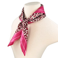 Load image into Gallery viewer, Elegant Silk Feel Leopard Animal Print Square Scarf 24" - Different Colors Available
