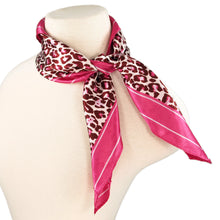Load image into Gallery viewer, Elegant Silk Feel Leopard Animal Print Square Scarf 24" - Different Colors Available