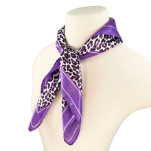 Load image into Gallery viewer, Elegant Silk Feel Leopard Animal Print Square Scarf 24" - Different Colors Available