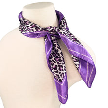 Load image into Gallery viewer, Elegant Silk Feel Leopard Animal Print Square Scarf 24" - Different Colors Available