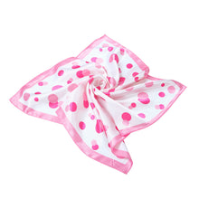 Load image into Gallery viewer, Premium Silk Feel Polka Dots Square Satin Scarf 20" - Different Prints Available