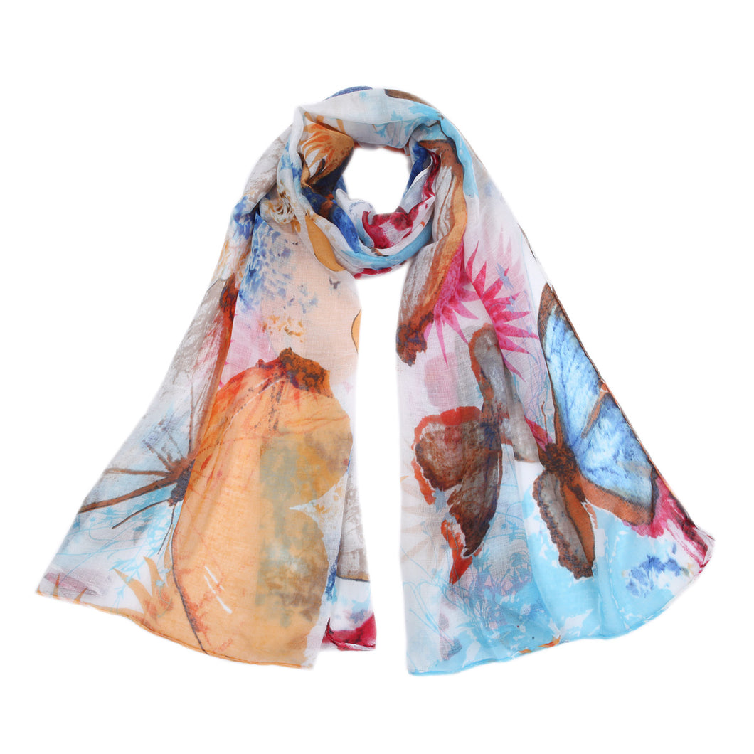 Elegant Butterfly Print Scarf Wrap - Different Colors
