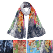 Load image into Gallery viewer, Elegant Painted Flower Floral Print Scarf Wrap - Different Colors