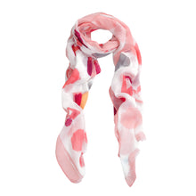 Load image into Gallery viewer, Elegant Hearts Print Frayed End Scarf Wrap - Diff Colors Available