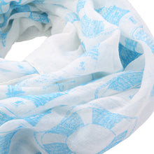 Load image into Gallery viewer, Elegant Anchor & Rudder Print Frayed End Scarf Wrap - Diff Colors Available