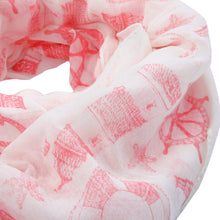 Load image into Gallery viewer, Elegant Anchor & Rudder Print Frayed End Scarf Wrap - Diff Colors Available
