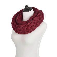 Load image into Gallery viewer, Premium Solid Winter Criss Cross Knit Thick Infinity Loop Circle Scarf