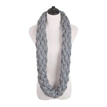 Load image into Gallery viewer, Premium Solid Winter Criss Cross Knit Thick Infinity Loop Circle Scarf