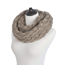 Load image into Gallery viewer, Premium Solid Winter Criss Cross Knit Thick Infinity Loop Circle Scarf