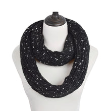 Load image into Gallery viewer, Premium Unique Winter Silver Flakes Rib Knit Soft Infinity Loop Circle Scarf